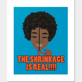 The Shrinkage is Real Funny Afro Posters and Art